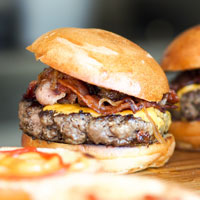 close-up of our lovingly made burgers